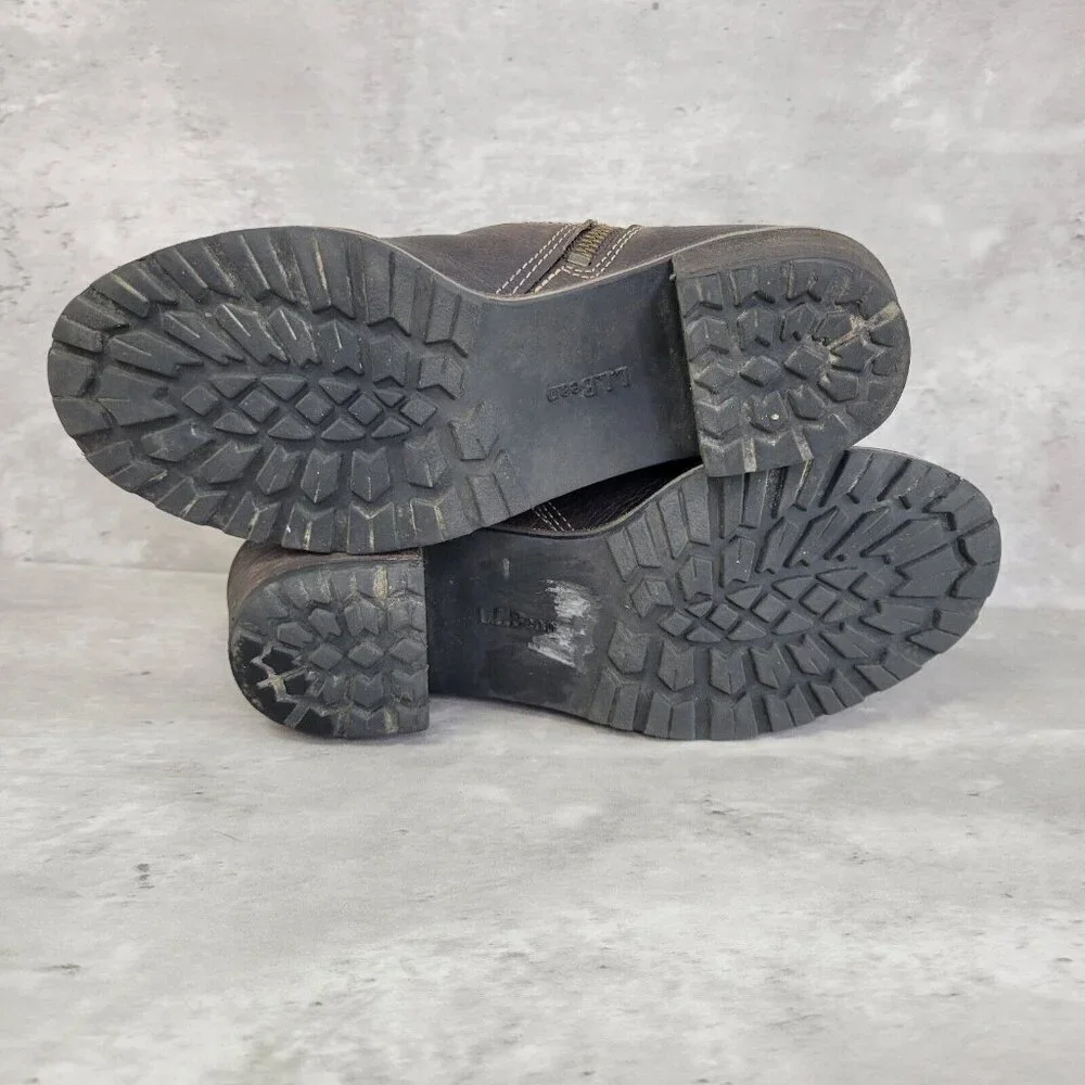 LL Bean Bootie Womens 6.5 Brown Double Buckle‎